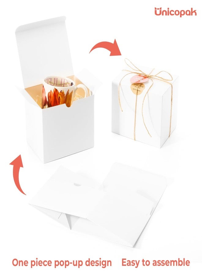 UnicoPak 10 Pack 6x4.5x4.5 Gift Boxes with Lids for Presents White Gift Boxes for Ornaments, Candles, Mugs, Crafting, Treat, Ideal for Birthday Christmas Party Homemade Business - Image 3